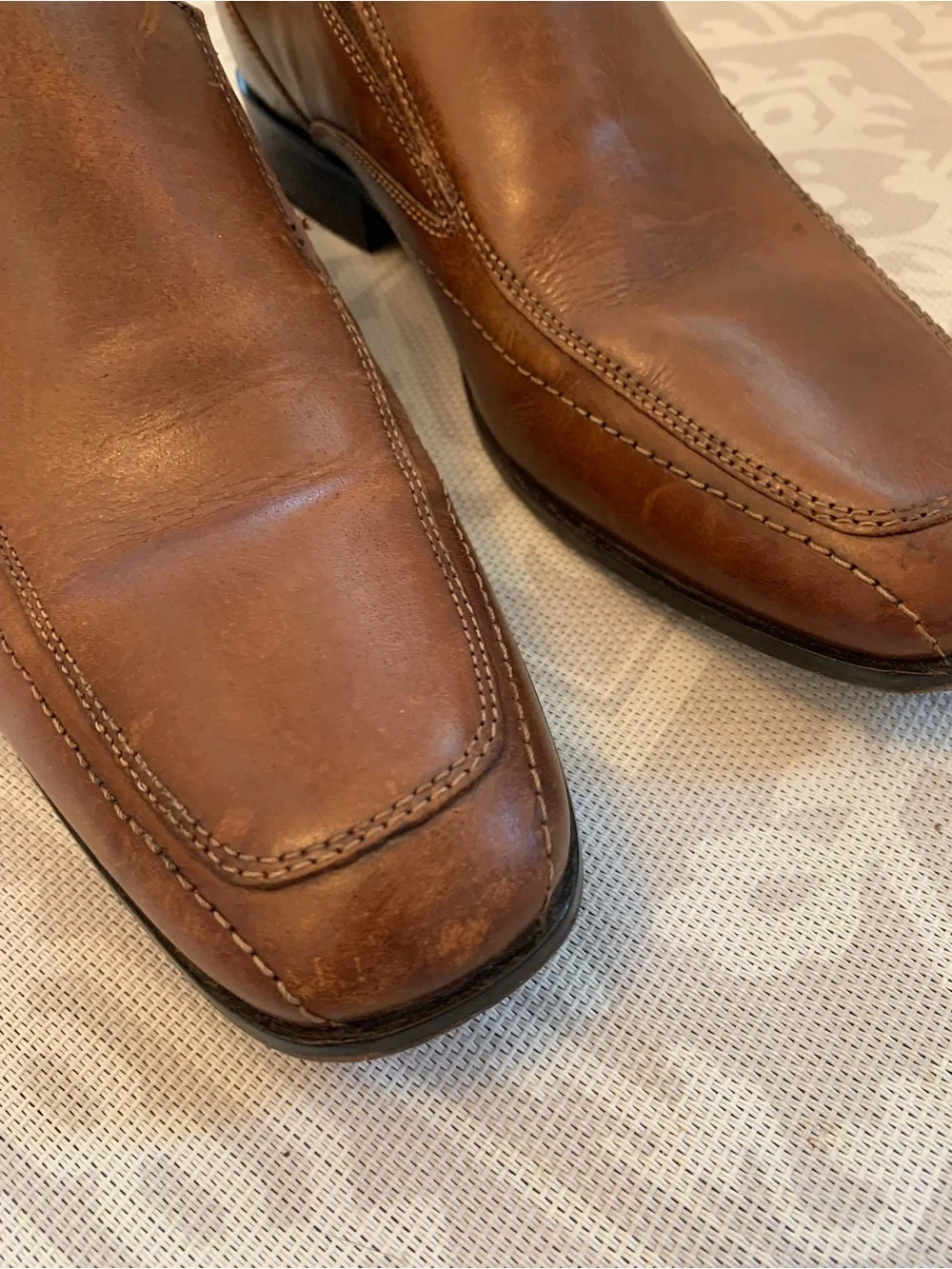 BOSTONIAN Square Toe Dress Loafers Men’s 8.5 M Brown Leather Slip-On 28246